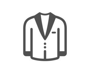 Suit icon. Menswear clothing sign. Business wear symbol. Classic flat style. Quality design element. Simple suit icon. Vector