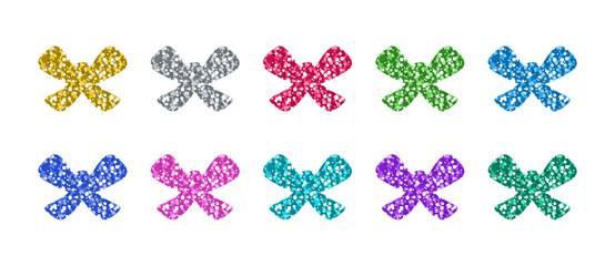 Glitter Bow Set In Differently Colors - 466659795
