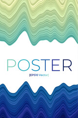 Cover page template. Can be used as banner, flyer, poster, business card, brochure. Artistic design in yellow, green, blue colors. Powerful vector illustration.