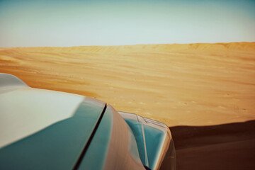 Fototapeta na wymiar desert and car
