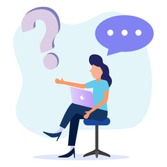 Illustration vector graphic cartoon character of answering questions