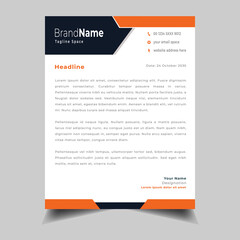 Modern abstract corporate business letterhead, Elegant and minimalist style letterhead design template for business projects.