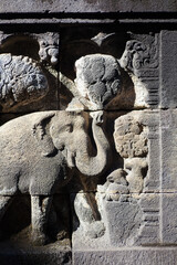 28 May 2010, Magelang, Java, Indonesia: Panel Relife on Borobudur Temple, Indonesia