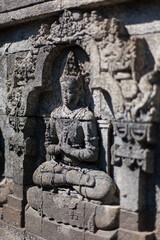 23 May 2008, Magelang, Java, Indonesia: Panel Relief on Borobudur Temple, Indonesia