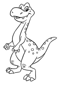 Big dinosaur funny raptor illustration character coloring