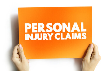 Personal Injury Claims text card, concept background