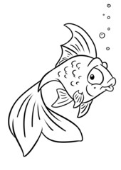 Goldfish beautiful surprised illustration character coloring