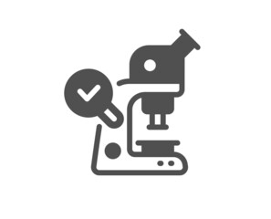 Microscope icon. Laboratory equipment sign. Science lab instrument symbol. Classic flat style. Quality design element. Simple microscope icon. Vector