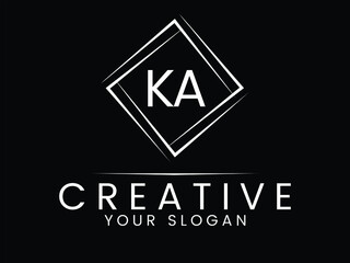 Fototapeta KA Logo Letter design template, Letter ka logo company design, Alphabet letters logo KA, KA logo, AK letter logo obraz