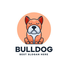 Cute Bulldog Character Logo Design