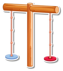 Playground hanging sticker on white background