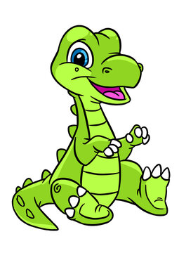 Little dinosaur sitting illustration cartoon