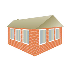 the project of a one-storey brick house with windows