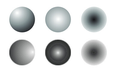 Dotwork 3D spheres effect with halftone and gradient