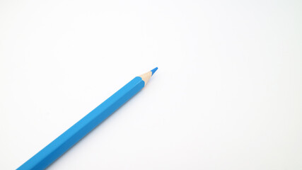 Colorful pencils placed on white background with copy space for your image or text