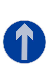 One way traffic sign with a transparent background., Copy space. PNG file