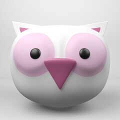 Cute toon fantasy on an isolated white background. 3d rendering Modern trendy design. Pastel colors.