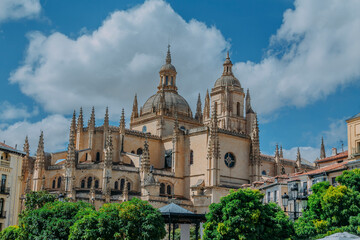Fototapeta premium Segovia cathedral historical gothic monument, spain, europe