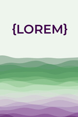 Cover page template with soft curves in purple, red and green colors. Can be used as banner, flyer, poster, business card, brochure. Attractive vector illustration.