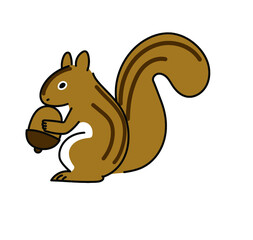 リスのイラスト　シマリスのイラスト