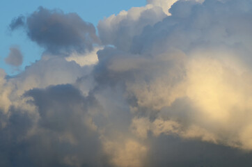 Clouds and sky in the sunset in pastel colors