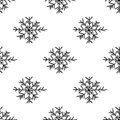 set of black and white snowflakes