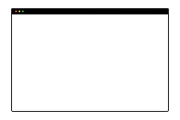 Obraz premium Browser window. Web browser mockup. Black and white internet web page template. Vector illustration