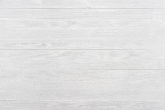 White Wood Texture Background. Painted Wooden Planks Pattern Top View Flat Lay.