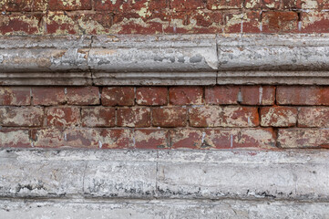 vintage red brick wall, old masonry. brick background.