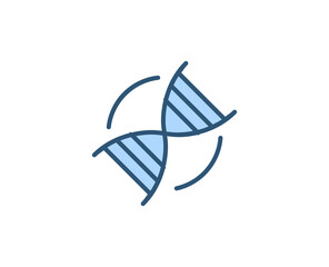 DNA flat icon. Thin line signs for design logo, visit card, etc. Single high-quality outline symbol for web design or mobile app. Medical outline pictogram.