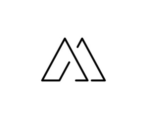 Mountain premium line icon. Simple high quality pictogram. Modern outline style icons. Stroke vector illustration on a white background. 