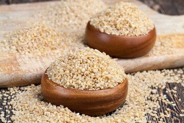 raw bulgur porridge that is not cooking