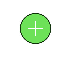 Obraz premium Plus flat icon. Thin line signs for design logo, visit card, etc. Single high-quality outline symbol for web design or mobile app. Sign outline pictogram.