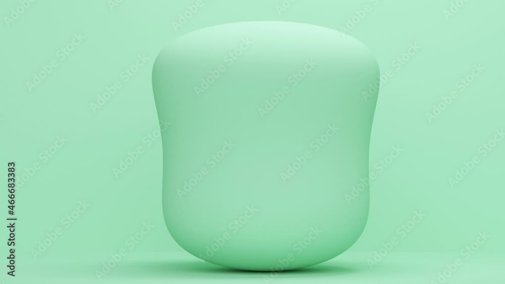 Poster abstract mint background with rubber sphere. minimal modern seamless motion design. abstract loop an