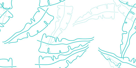 Tropical Leaf Modern Print Pastel One Line Drawing