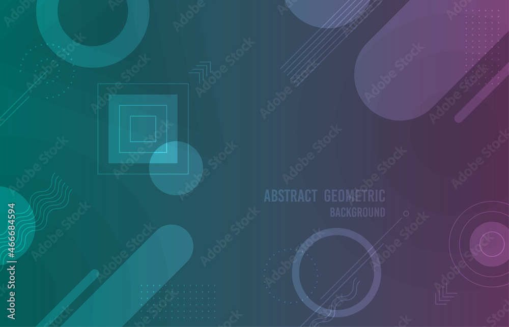 Poster abstract various geometric shape design pattern on gradient color template. overlapping for cover, c