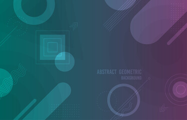 Abstract various geometric shape design pattern on gradient color template. Overlapping for cover, copy space of text background. illustration vector