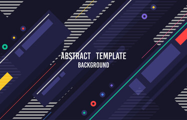 Abstract geometric minimal style with blue color template. Overlapping with lines pattern style poster background. illustration vector