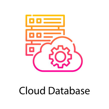 Cloud database vector gradient Icon Design illustration. Web Analytics Symbol on White background EPS 10 File