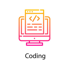 Fototapeta premium coding vector gradient Icon Design illustration. Web Analytics Symbol on White background EPS 10 File