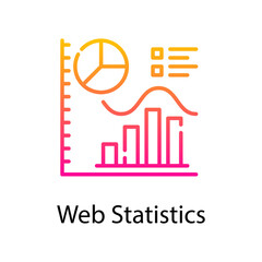 Web statistics vector gradient Icon Design illustration. Web Analytics Symbol on White background EPS 10 File