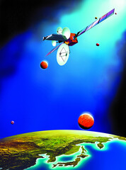 3D illustration of earth and science