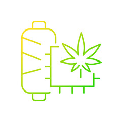 Hemp fiber gradient linear vector icon. Textile sector. Sustainable option for clothing. Eco-friendly fabric. Thin line color symbol. Modern style pictogram. Vector isolated outline drawing