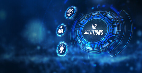 Internet, business, Technology and network concept. Hr Solutions. 3d illustration.