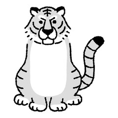 寅年の年賀状素材（ホワイトタイガー）