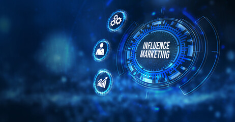 Internet, business, Technology and network concept. Influencer marketing concept. 3d illustration.