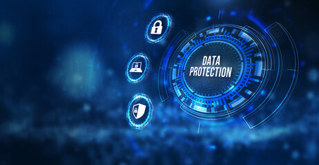 Internet, business, Technology and network concept. Cyber security data protection business technology privacy concept. 3d illustration