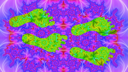 Abstract illustration for green footprints 