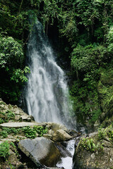 Vertical shot of the Sadu Chiru waterfall in Manipur, India - obrazy, fototapety, plakaty