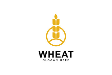 Obraz premium Wheat logo template design vector, icon illustration